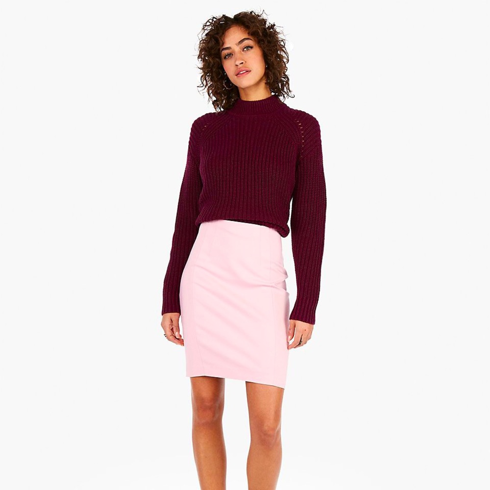 Express High Waisted Pink Pencil Skirt + Pockets